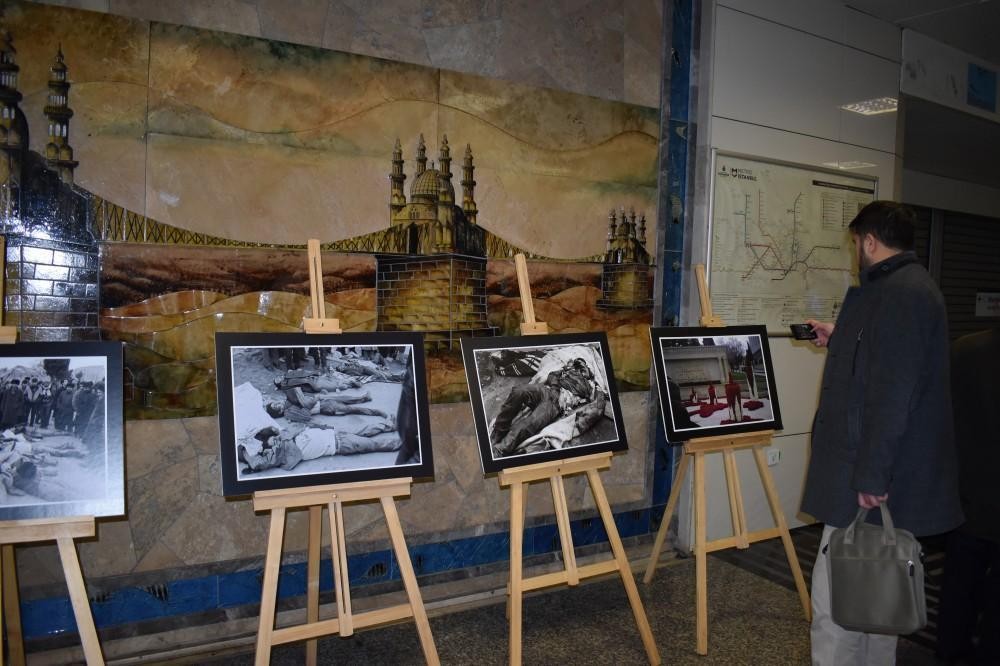 İstanbul metrosunda “Qanlı Yanvar” - FOTO